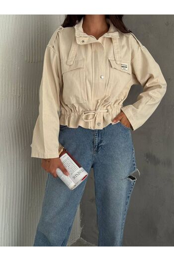 Noa Noa Written Coat with Emblem Zipper