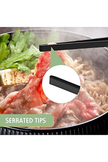 Keyfi Sepet Silicone Frying Tongs Black 29 Cm - Grilling Tongs Heat Resistant Large Complete Silicone Tongs Black