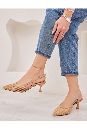 KCMN Feles Short Heeled Mesh Women's Shoes NUT