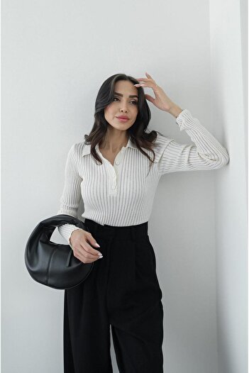 Havoş Stone Color Polo Transparent Blouse