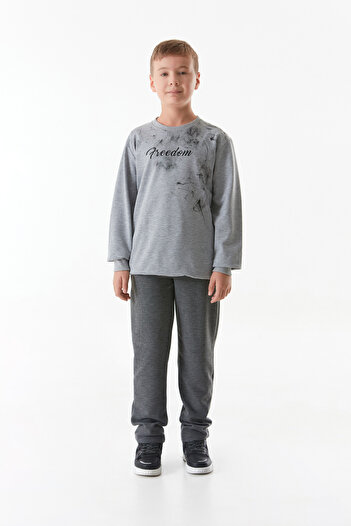 Fulla Moda Boy - Freedom Printed Crew Neck Sweatshirt