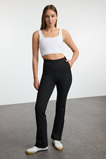 Trendyol Collection Full Length Recovery Black Sports Pants - Zip and Pocket Detail Thmaw25Ty00019