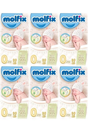 Molfix Baby Diapers Economic Size:0 (0-3kg) Premature 180 Pieces