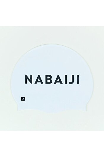 Decathlon Силіконовий плавальний боне Nabaiji - з логотипом / білий - 500