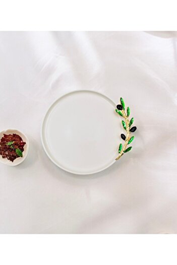 iQey Home Olive Detailed Cake Plate 20 cm