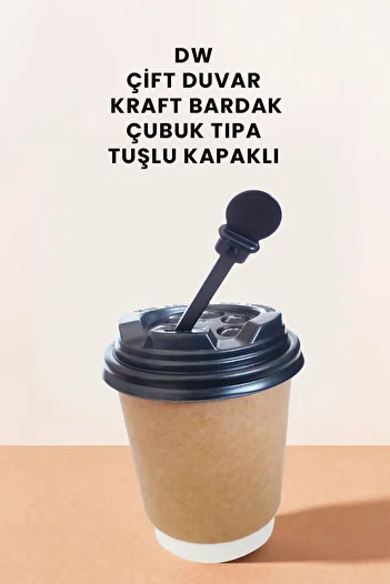 Balkan 8 Oz 15 Pieces - Kraft Cardboard Lid Squeegee Cup (Tea and Coffee) Double Walled