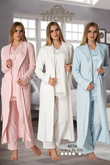 Effort Pijama Effortt 4034 Довгий піжамний комплект для породіль з довгими рукавами