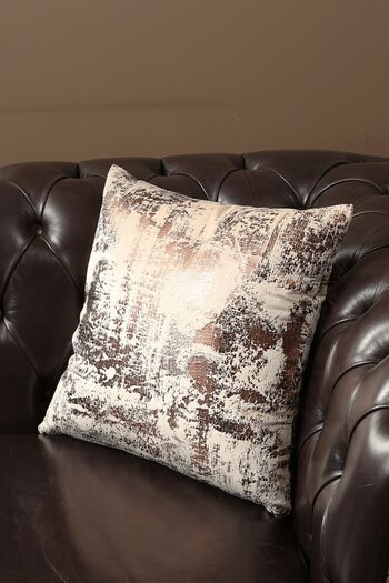 ÖZENEV Beige Copper Throw Pillow Cover Decorative Patterned Velvet Soft Living Room Sofa