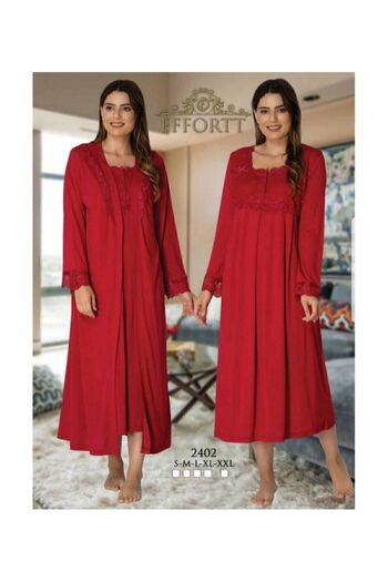 Effort Pijama Effort 2402 Long Sleeve Maternity Nightgown with Cherry Dressing Gown