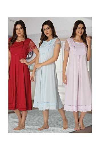 Effort Pijama Pregnant Effort Maternity Nursing Nightgown Blue