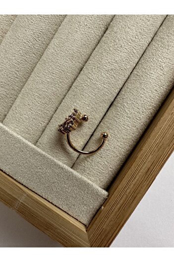 ringbox Kadın Gold Üzüm Kıkırdak Küpe Earcuff
