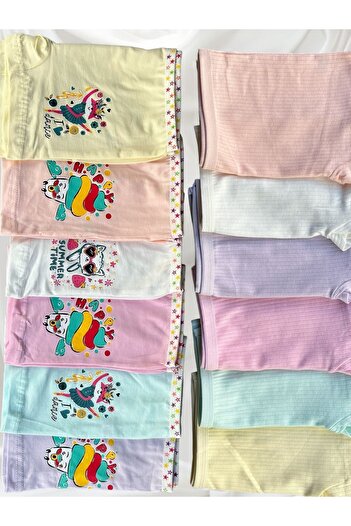 Katmirra 6 Pieces Printed Corded Cotton Boxer Set for Girls