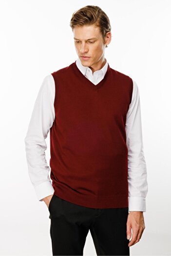 Desen Triko Men's Sweater Claret Red