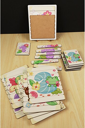 kutuTR Ahşap Çubuk Puzzle, 10lu Set Puzzle, Sayılar Puzzle, Montesorri Puzzle