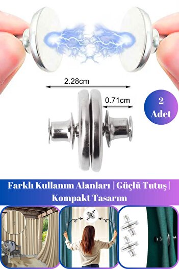 Hane Dostu 2 Adet Mıknatıslı Perde ve Kumaş Tutturma Aparatı