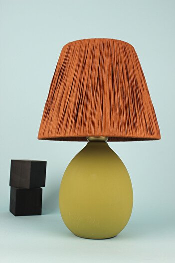 Hmydesign Rond Handmade Ceramic Lampshade Brown-Pistachio Green