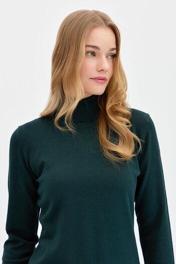 Desen Triko Women's Lycra Long Sleeve Basic Full Fisherman Blouse Nefti
