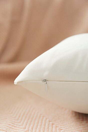 ÖZENEV Panoroma Plain Plain Decorative Pillow Case – Punchable Throw Pillow Case – White