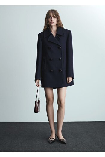 MANGO Woman Double-breasted wool coat