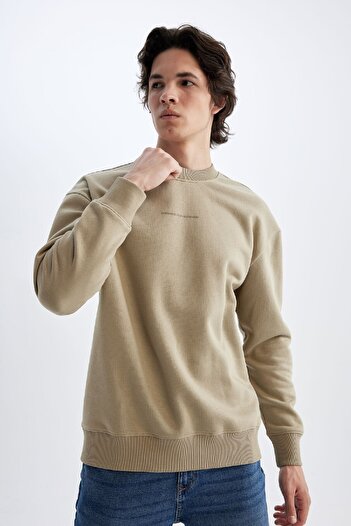 DeFacto Boxy Fit Bisiklet Yaka Baskılı Sweatshirt X8282az24au