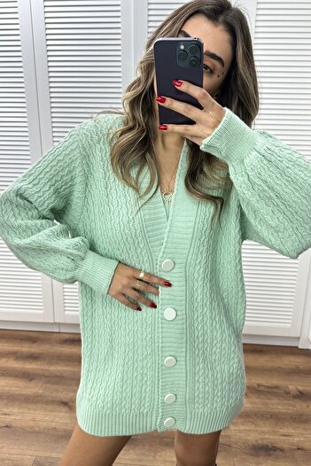 bytugcekaya Ανοιχτό πράσινο Standard Size Athlete Cardigan