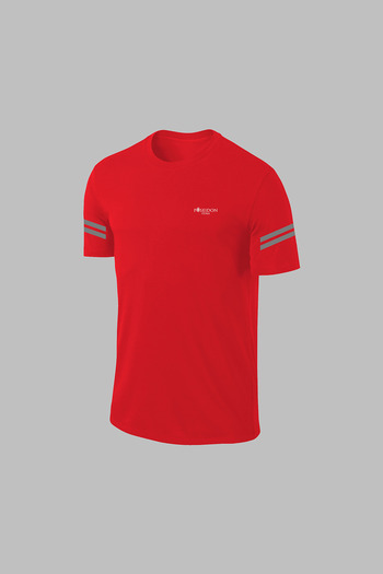 POSEIDON STORM Men's Red Fit Fabric Unprinted Crew Neck Short Sleeve Comfort Bottom Top Suit Shorts T-Shirt Set (S-3