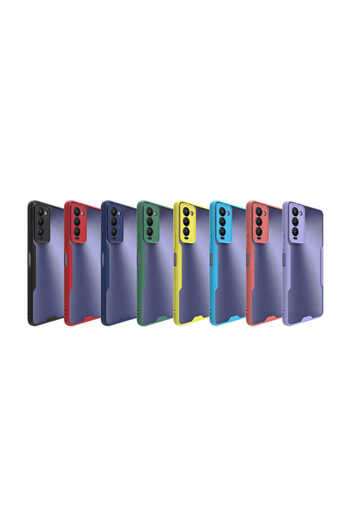 Hatreds Tecno Camon 18 P Uyumlu Kenarları Renkli Arkası Buzlu Bumper Kılıf