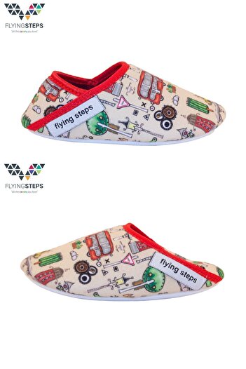 Flyingsteps Boys' Babter Printed Non-Slip Soles School Nursery Home Shoes Slippers Slippers