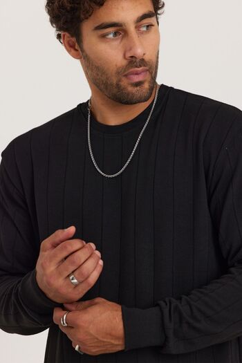MADZEYMODA New Season Men's Crew Neck Black Knitwear Sweater Mz32007