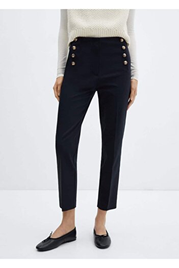 MANGO Woman Short Cuffed Pants with Buttons