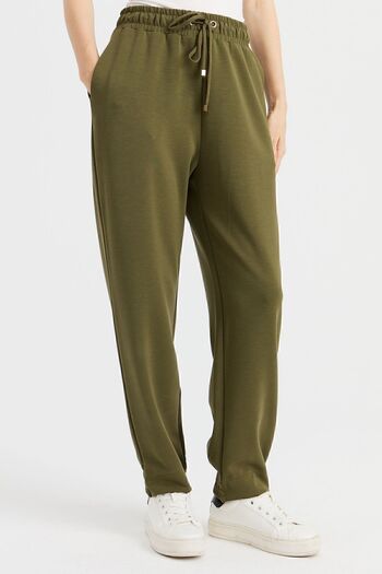 Desen Triko Women's Pocket Tracksuit Trousers Khaki
