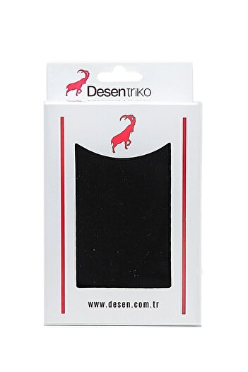 Desen Triko Мъжки едноцветни памучни чорапи до глезена, чифт от 3, черни