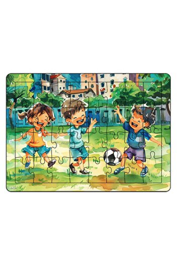 kutuTR Çocuklar Için Eğitici Ve Öğretici Ahşap 32 Parça Renkli Puzzle 3lü Set 321