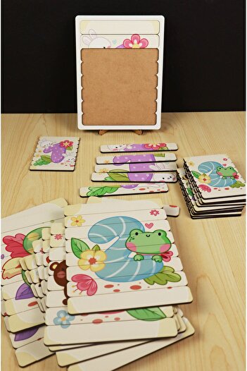 kutuTR Ahşap Çubuk Puzzle, 10lu Set Puzzle, Sayılar Puzzle, Montesorri Puzzle