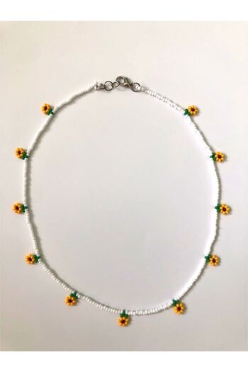 Handmade Minimal Boncuk Papatya Kolye