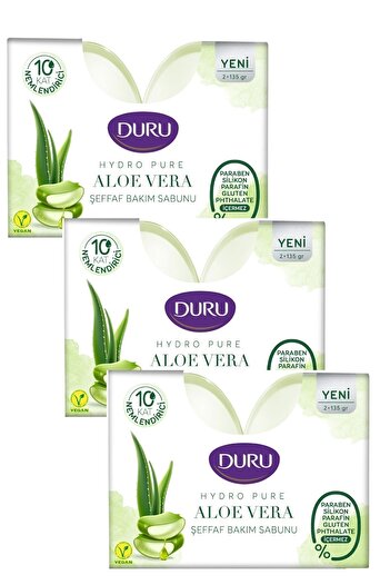 Duru Hydro Pure Aloe Vera Transparent Shower Care Soap 6 Pieces