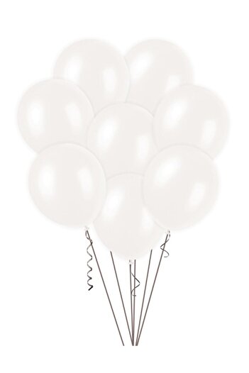 HKNYS 100 Pieces Metallic Pearlescent White Balloon, Flying with Helium-dog Day-party-quality Balloon