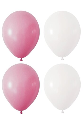 HKNYS White Pink Color Pastel Latex Balloon 5 Pieces