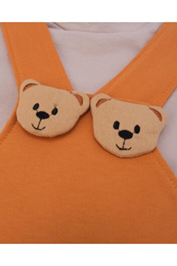 Bebelop Baby Boy Teddy Bear Head Jumpsuit T-Shirt Salopet Set of 2