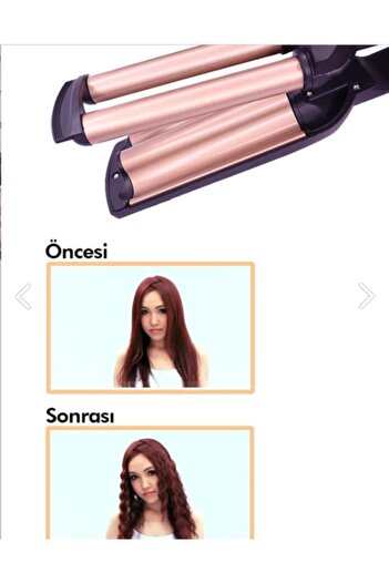 Tahtakale Dünyası Dempower Wag Tongs - Hair Straightener and Styler, Ceramic Coated Water Wave Tongs