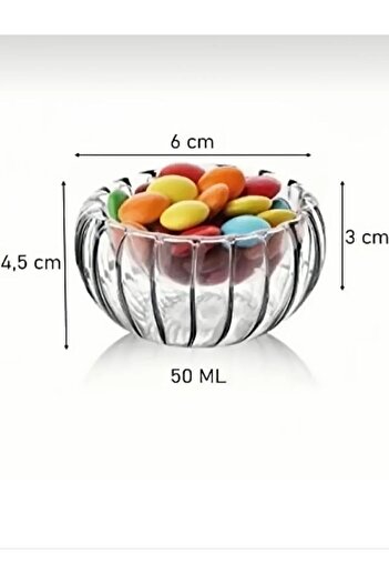 Sele Home Baysa 6-Piece Double Walled Glass Mini Dragee & Sauce & Snack Bowl