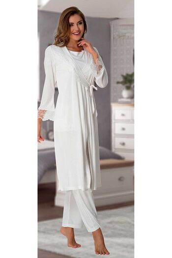 Effort Pijama Effortt 2054 Maternity Pajamas and Dressing Gown Set - Lace Detailed