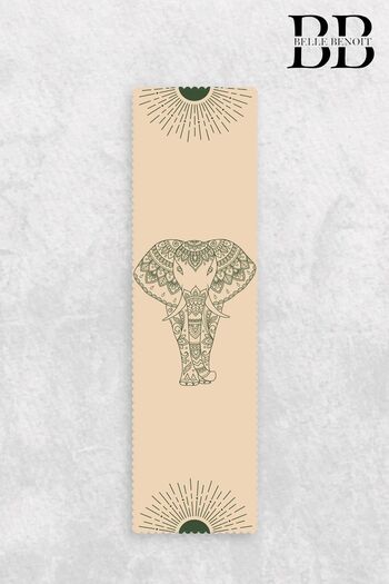 Belle Benoit Covoraș de masă decorativ imprimat digital – 140x40 cm, bej, stil boem, față de masă, rezistent la pete