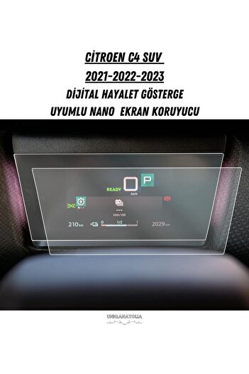 UniqAnatolia Nano Screen Protector Compatible with Citroen C4 Suv 2021 2022 2023 Digital Ghost Instrument