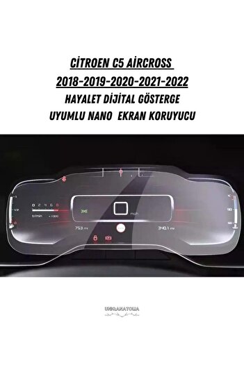 UniqAnatolia Nano Screen Protector Compatible with Citroen C5 Aircross 2018-2022 Digital Ghost Instrument