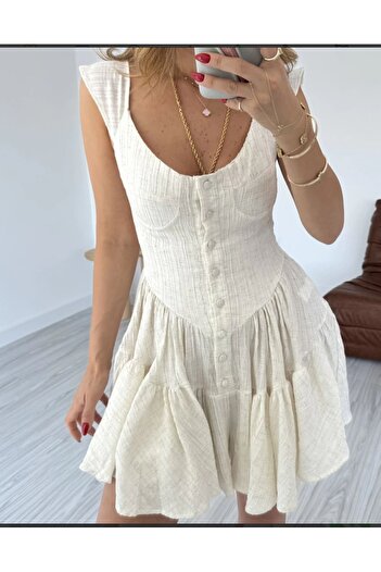 Bak'ap Merlin Natural Shorts Jumpsuit - Round Neck