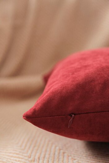 ÖZENEV Panoroma Plain Plain Decorative Pillow Case – Punchable Throw Pillow Case – Claret Red