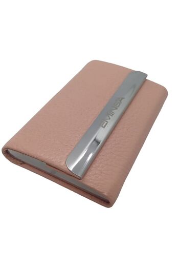 Eminsa Genuine Leather Women's Card Holder with Magnet Cover