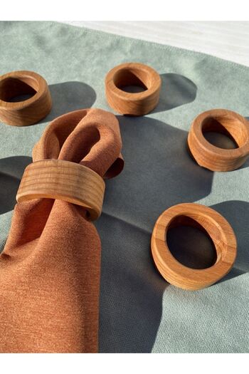 Kıdıman Ahşap 6-Piece Wooden Napkin Rings