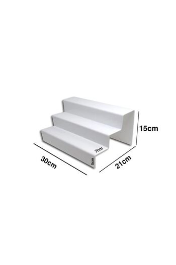 Trend Pleksi White 30CM 3 Tier Ladder Stand